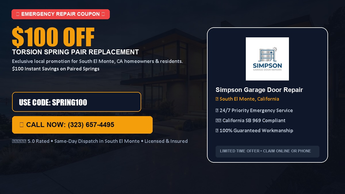 $100 OFF Heavy-Duty Torsion Spring Pair Replacement in South El Monte, CA